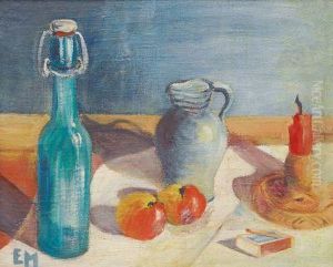 Stilleben Mit Krug Und Flasche by Emil Maetzel