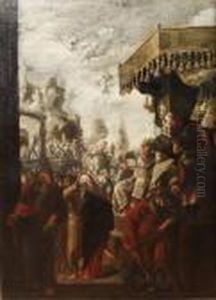 Moise Devant Pharaon Panneau De Cheneparquete by Francesco Maffei