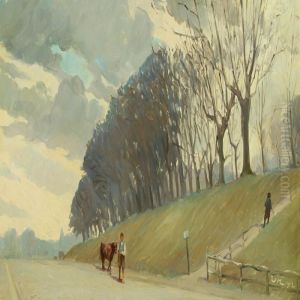 A Boy And His Cow On The Way Home by Valdemar Magaard