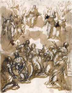 The Virgin Enthroned, Adored By Seven Martyred Virgin Saints
