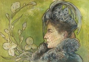 Femme A La Voilette by Edouard Mathurin Mage