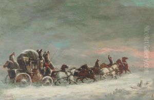 The Bristol, Bath And London Coach In A Blizzard