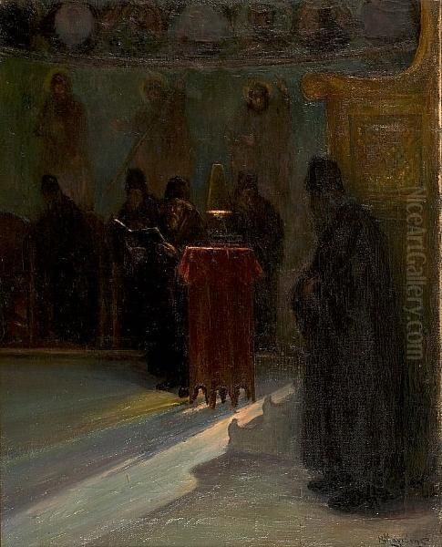 Praying At Mount Athos - view 1