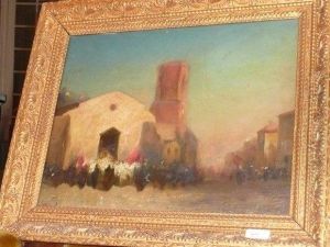 Devant L'eglise. by Andre Maglione