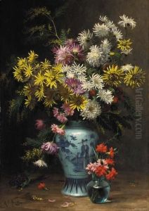 Floral Arrangement In An Oriental Vase