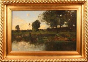 Bergere Dans Un Paysage by Camille Magnus