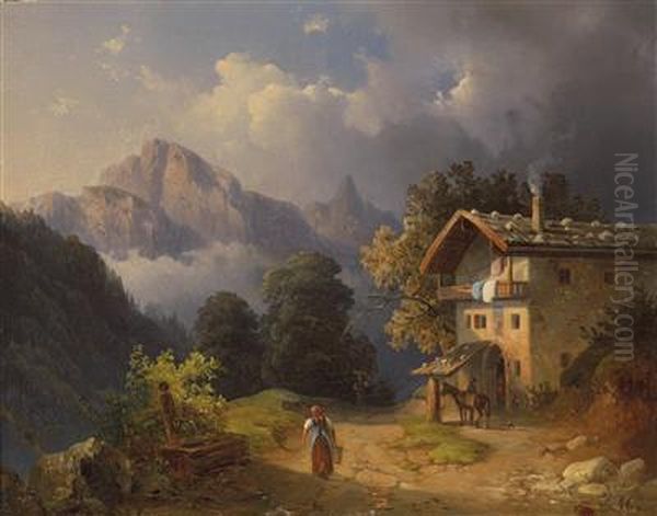 Mountain Scenewith Approaching Storm - view 1