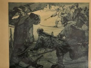 Gebirgsjager In Winterlicher Nachtszene. by Richard Mahn