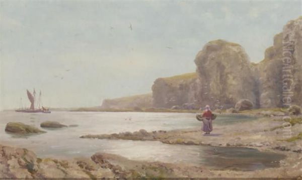 Watching The Boats Come In; And A Sail Boat At Sea - view 1