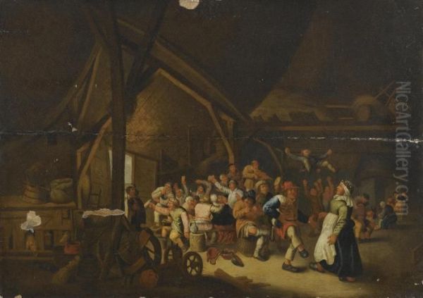 Peasants Carousing In A Barn - view 1