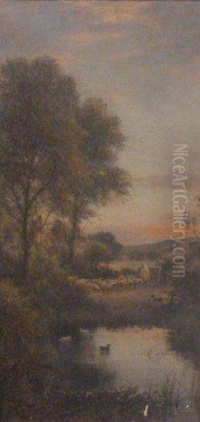 Shepherd With Flock - view 1