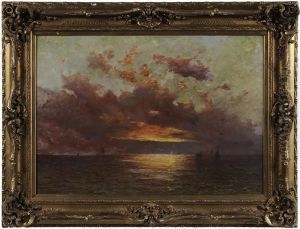 Boats At Sunset by Emile Maillard