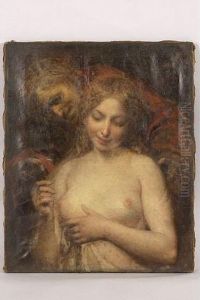 "la Toilette". Huile Sur To by Diogene Ulysse N. Maillart