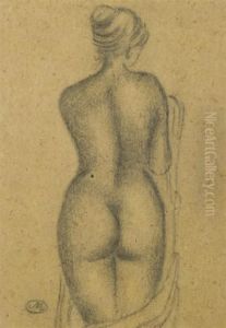 Femme Nue De Dos Une Draperie A La Main by Aristide Maillol