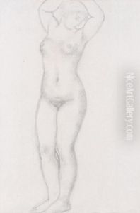 Nu Debout De Face Les Bras Leves by Aristide Maillol