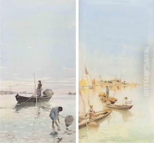 Fishing On The Venetian Lagoon by Raffaele Mainella