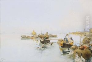 Pescatori A Venezia by Raffaele Mainella