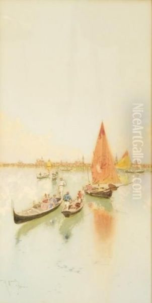 Venezia, Gondole E Vele In Laguna - view 1