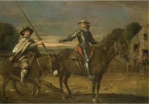 Don Quixote And Sancho Panza by Maitre Des Corteges