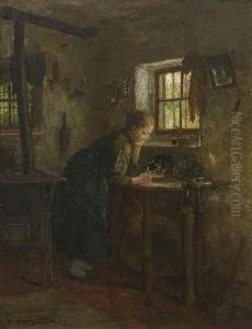 Madchen Beim Futtern Der
Katze by Gustav Majer