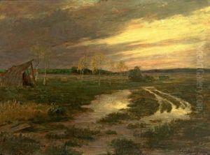 Riedlandschaft An Einem Fruhlingsmorgen