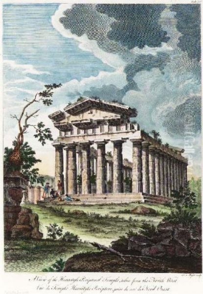 [a View Of The Hexastyle Peripetral/ipetral Temple]: Three Plates - view 1