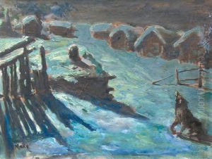 Village Russe En Hiver by Mako Serguei / Serge