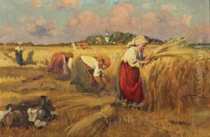 Harvesting by Aleksander Vladimirovich Makovskii
