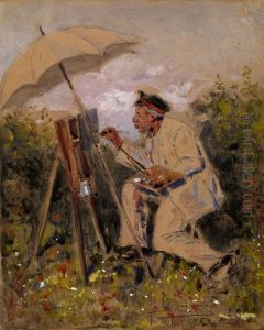 Amateur Artist Working En Plein Air