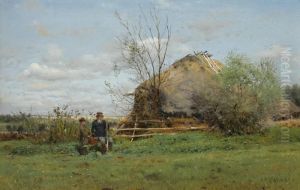 Early Autumn In The Village by Vladimir Egorovic Makovsky