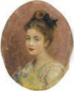 Portrait Of A Lady With A Bouquet by Konstantin Egorovich Makovsky