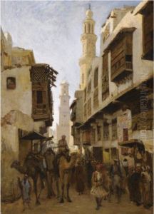 Street Scene In Cairo by Nikolai Makowski
