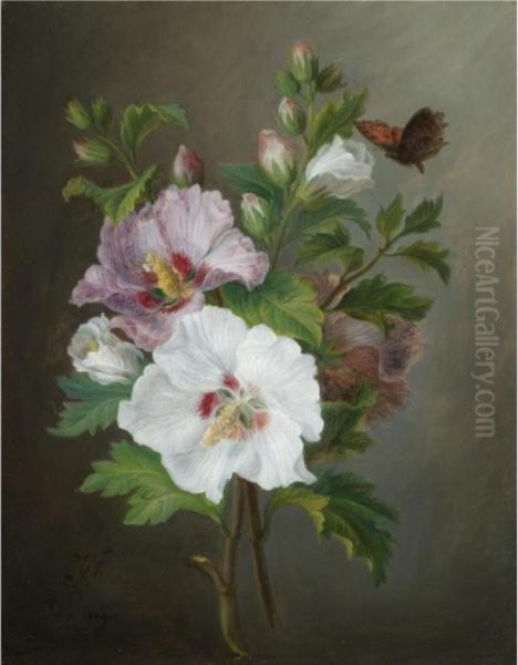 A Still Life Of A Bouquet Rose Of Sharon - view 1