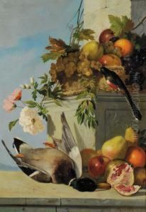 Natura Morta Con Frutta E Uccelli by Narciso Malatesta