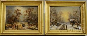 Village Scene by Louis Claude Malbranche