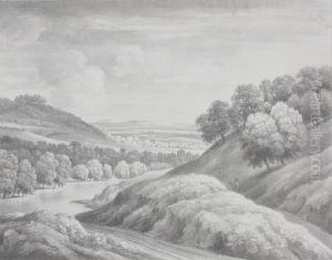 Travellers In A Wooded Landscape by John Baptist Malchair