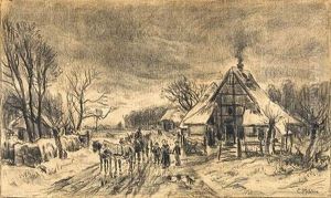 Mecklenburgisches Dorf Im Winter by Karl Malchin