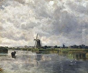 Landschaft Mit Windmuhle by Karl Malchin