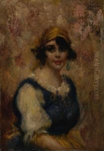 Donna Con Orecchini Verdi by Federico Maldarelli