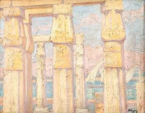 The Luxor Temple With A View Of The Nile by Konstantinos Maleas