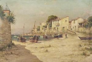 Fishing Village In Provence by Henri Malfroy