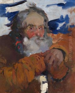 Portrait Of A Peasant by Philippe Andreevitch Maliavine