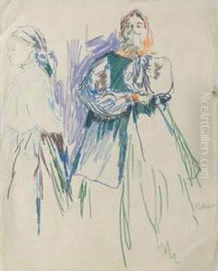 Jeune Paysanne Au Foulard Jaune Et A La Tunique Verte Jeune Paysanne Au Foulard Jaune Et A La Tunique Verte