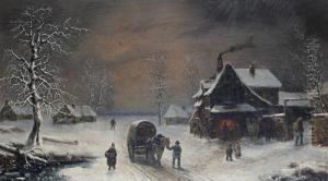 A Winter Landscape by Louis-Claude Mallebranche