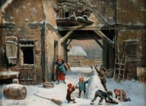 Jeux D'hiver by Louis-Claude Mallebranche