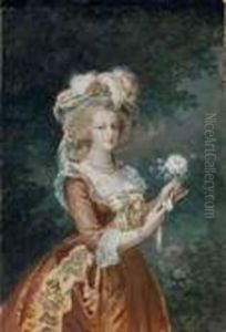 Portrait De Marie-antoinette A La Rose