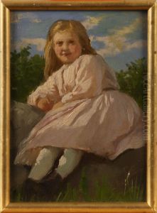Konstnaren Van Till Saljarens Familj by August Malmstrom