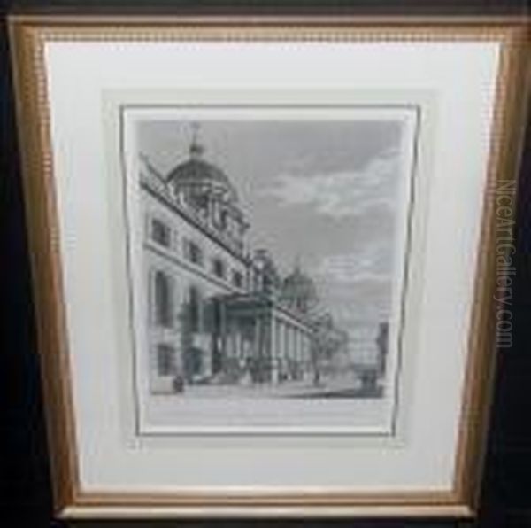 North Front Of St. Martins Church And North Front Of The Chapel Andhall Of Greenwich Hospital - view 1