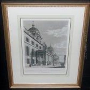 North Front Of St. Martins Church And North Front Of The Chapel Andhall Of Greenwich Hospital by Thomas The Younger Malton