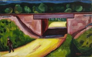 Landschaft Mit Brucke by Wilhelm Maly